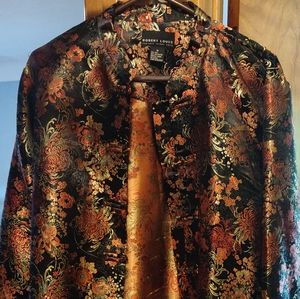 Brocade Asian Mandarin Collar Blazer Jacket